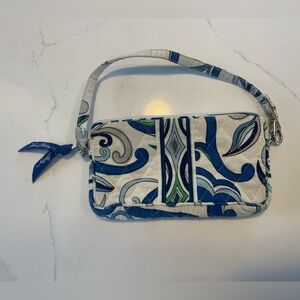 Vera Bradley Blue and Green Patterned Wristlet